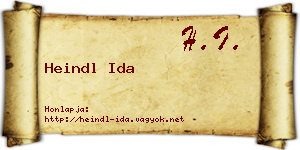 Heindl Ida névjegykártya